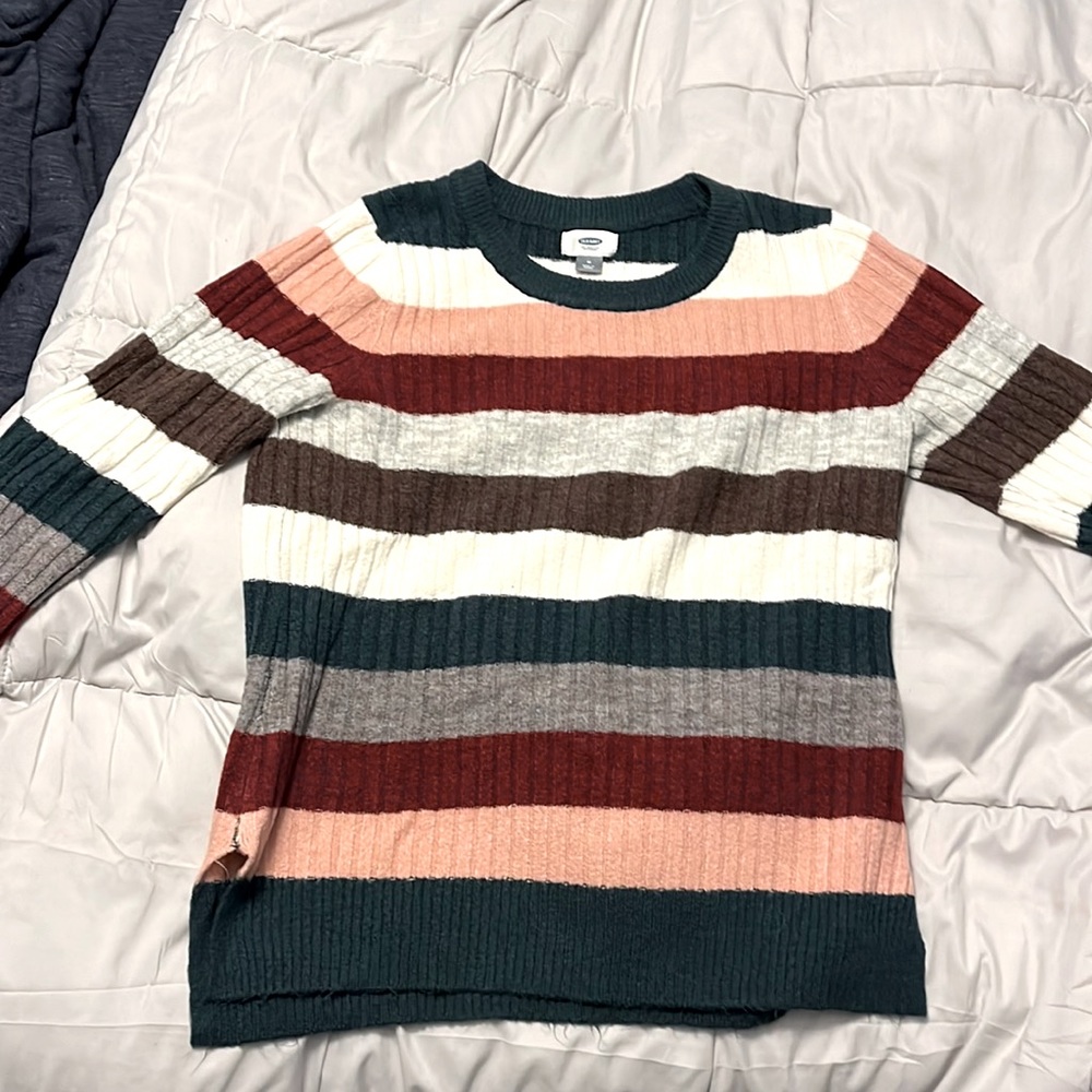 Crew Neck Thick Striped Sweater